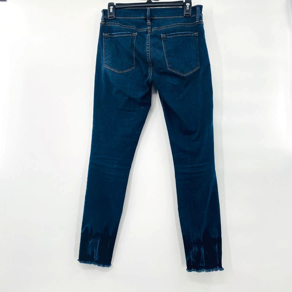 Frame Denim Le Skinny de Jeanne Crop Raw-Edge Jean Busted Knee Faded Thorpe 28 - Picture 4 of 13